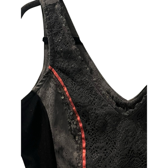 Zoe California Vintage 90's Silk Velvet Sequins Top Size Medium Festival Goth - Picture 2 of 8